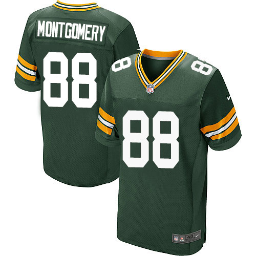 Men's Elite Ty Montgomery Nike Jersey Green Home - #88 NFL Green Bay Packers